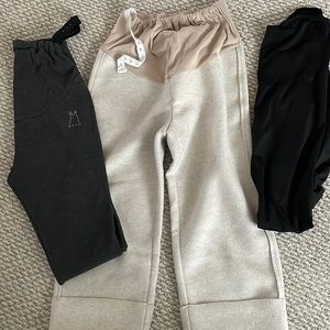 Winter Maternity pants, 2 leggings and 1 wool cropped.